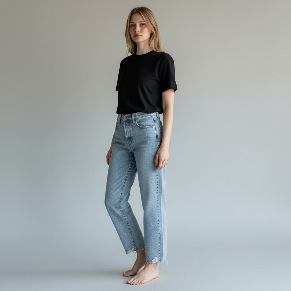 NWT Pistola Button Fly Jeans 26 Cotton Straight Leg Blue TRI-BAJ P6323 Mexico